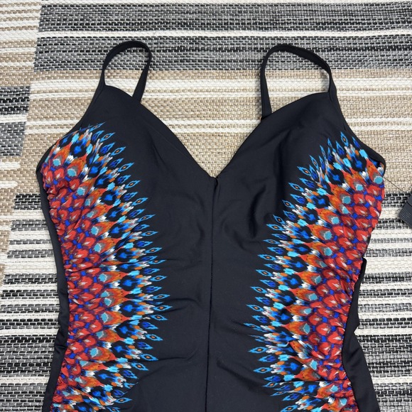 Miraclesuit‎ Swimsuit Womens 16DD Black Temptation One Piece Shaping Adjustable - Picture 2 of 13